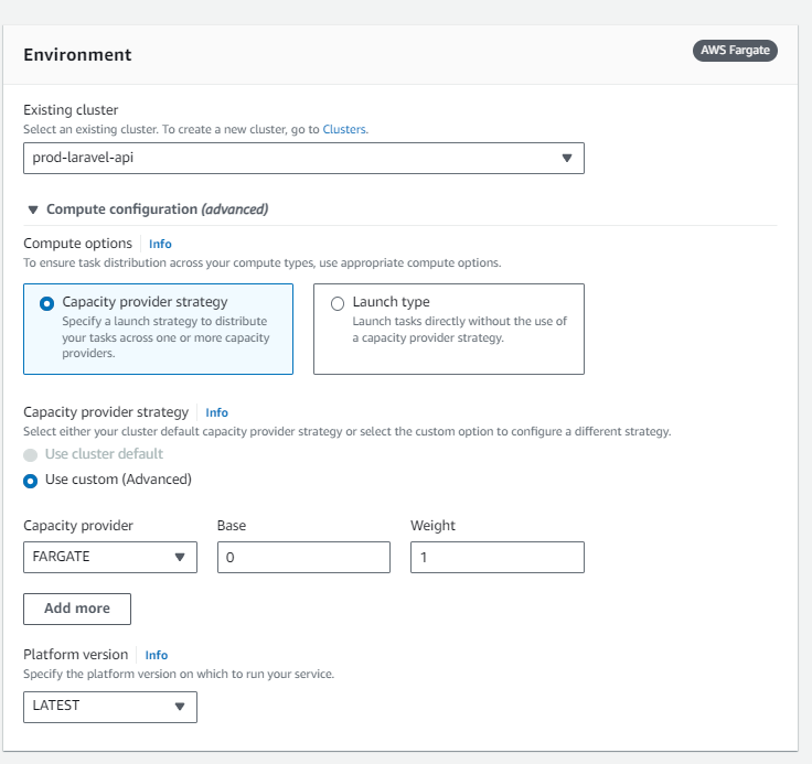 aws task definition deploy service with load balancer