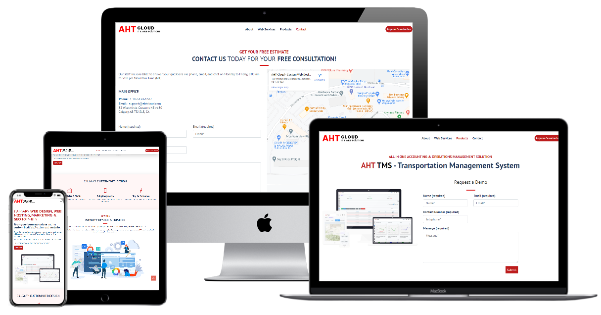 Calgary Web Design Examples - AHT Cloud Calgary Web Design